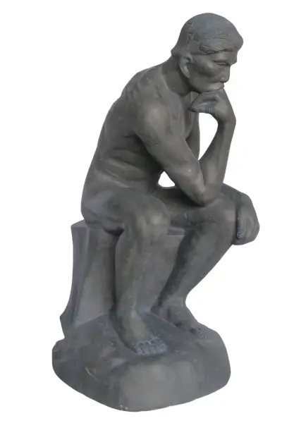 Product image 4 of the product “Man in Contemplation, 110 cm Height, Cast Stone, Bronze Colour ”